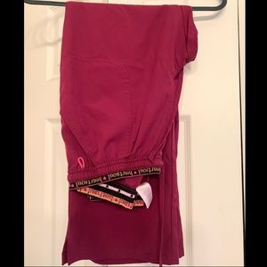 Burgundy HeartSoul Petite Scrub Pants